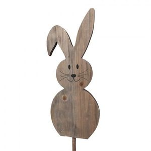 Hnědá antik dřevěná zahradní dekorace králík zápich - 15*1*100 cm 5H0683 obraz