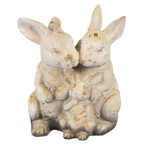 Béžovo-hnědá dekorativní figurka králíčci rodinka - 26*18*33 cm 6MG0033 obraz