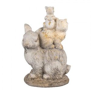 Béžovo-hnědá dekorativní figurka králiččí rodinka - 27*18*43 cm 6MG0032 obraz