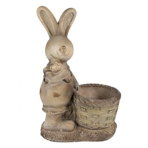 Béžová antik dekorace králík s květináčkem - 38*22*49 cm 6MG0031 obraz