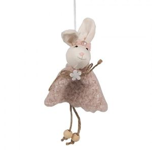 Závěsný velikonoční králíček s růžovými šaty Magiccal - 8*3*16 cm 65352 obraz