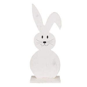 Bílá antik dekorativní dřevěná figurka králík - 10*5*26 cm 6H2326 obraz