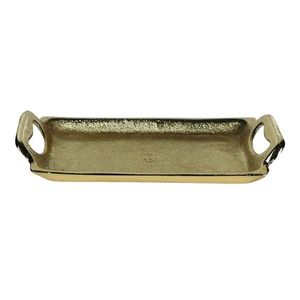 Zlatý kovový servírovací podnos s uchy Tray Raw S - 21*11*3cm GNDBRG21 obraz
