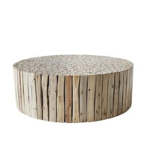 Přírodní kulatý stůl z dřevěných špalíků Eucalypt - Ø 90*30cm 40046600 obraz