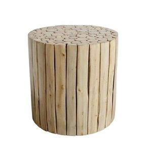 Přírodní kulatý stůl z dřevěných špalíků Eucalypt - Ø 40*40cm 41071700 obraz