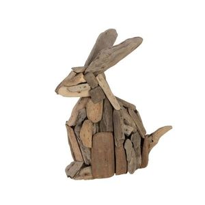 Hnědá antik dekorace králík z recyklovaného dřeva - 30*16*35 cm 21024 obraz