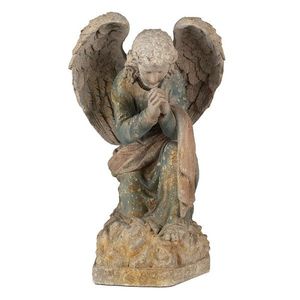 Béžovo-zelená antik dekorace socha anděl Angel Baroque - 41*45*65 cm 5MG0043 obraz