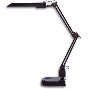 Ecolite Černá LED stolní lampa 8W s nastavitelnými polohovacími klouby L50164-LED/CR obraz