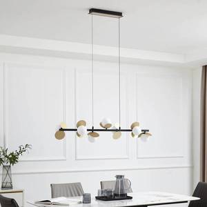 Lucande Lucande Pallo LED závěsné svítidlo, lineární, 7 světel, černá/zlatá obraz