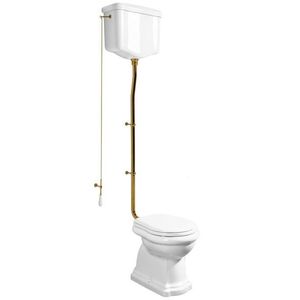KERASAN RETRO WC mísa s nádržkou, zadní odpad, bílá-bronz WCSET16-RETRO-ZO obraz