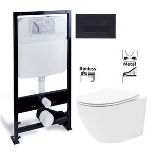REA Závěsná WC mísa včetně sedátka Rimless Carlo Flat Mini bílá REA-C2760 obraz