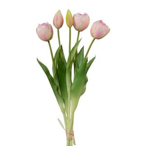 Umělý svazek tulipánů světle růžová, 38 cm obraz