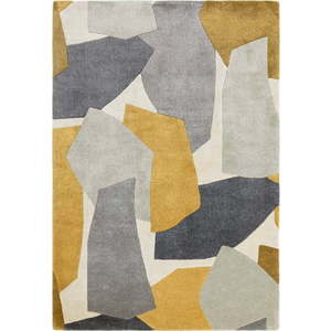 Ručně tkaný koberec z recyklovaných vláken v okrově žluté a šedé barvě 120x170 cm Romy – Asiatic Carpets obraz