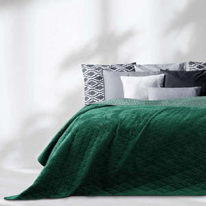 Zelený přehoz přes postel AmeliaHome Laila Jade, 260 x 240 cm obraz