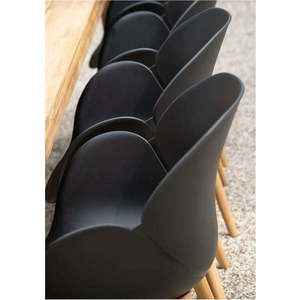 Dřevěno-plastová zahradní židle v černo-přírodní barvě Tulip – Exotan obraz