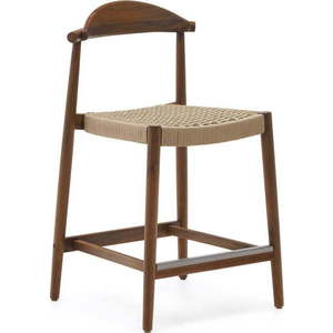 Hnědá dřevěná zahradní barová židle Nina – Kave Home obraz