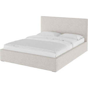 Béžová čalouněná dvoulůžková postel s úložným prostorem s roštem 180x200 cm Bufo Bed – MESONICA obraz