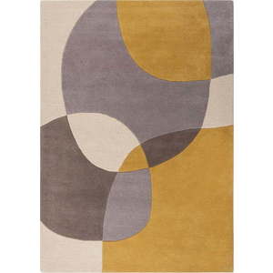 Okrově žlutý vlněný koberec 170x120 cm Glow - Flair Rugs obraz