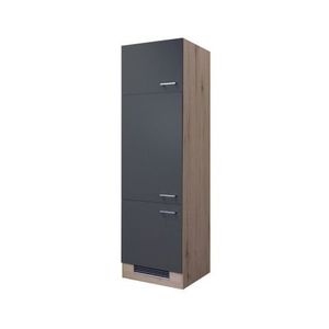 Kuchyňská skříň pro vestavnou lednici Tiago GIT60, dub san remo/šedá, šířka 60 cm obraz