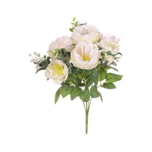 Umělá kytice Čajová růže v pugetu 34 cm, krémová obraz