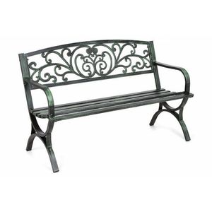 Zahradní lavička s patinou ocel litina Zelená, Zahradní lavička s patinou ocel litina Zelená obraz