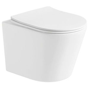 MEXEN Rico Závěsná WC mísa včetně sedátka s pomalým tenkém, duroplast, bílá mat 30724001 obraz