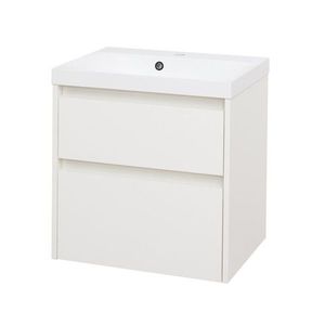 MEREO Opto, koupelnová skříňka s umyvadlem z litého mramoru 61 cm, bílá CN910M obraz