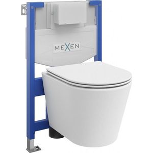 MEXEN/S WC předstěnová instalační sada Fenix XS-F s mísou WC Rico + sedátko softclose, bílá mat 68030724001 obraz