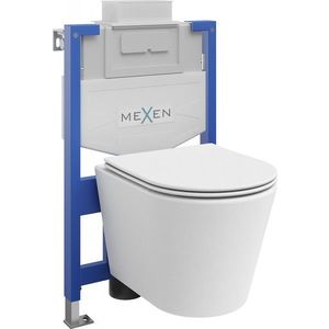 MEXEN/S WC předstěnová instalační sada Fenix XS-U s mísou WC Rico + sedátko softclose, bílá mat 68530724001 obraz
