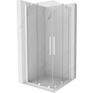 MEXEN/S Velar Duo čtvercový sprchový kout 100 x 100, transparent, bílá 871-100-100-02-20 obraz