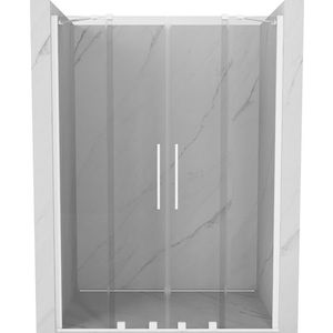 MEXEN/S Velar Duo posuvné sprchové dveře 140, transparent, białe 871-140-000-02-20 obraz