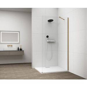 POLYSAN ESCA GOLD MATT jednodílná sprchová zástěna k instalaci ke stěně, sklo čiré, 1500 ES1015-04 obraz