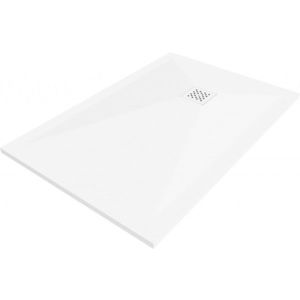 MEXEN/S Stone+ obdélníková sprchová vanička 120 x 100, bílá, mřížka bílá 44101012-W obraz