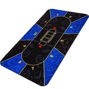 Garthen Skládací pokerová podložka, modrá/černá, 160 x 80 cm obraz
