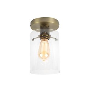Moderní stropní lampa bronzová se sklem - Dome obraz