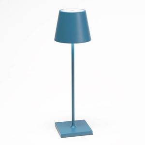 Zafferano Stolní lampa Zafferano Poldina LED, dobíjecí baterie, matná, modrá obraz