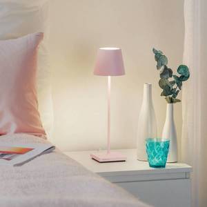 Zafferano Zafferano Poldina LED stolní lampa, dobíjecí baterie, matná, růžová obraz
