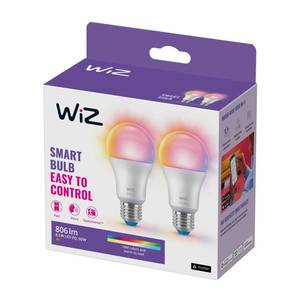 WiZ WiZ A60 LED lampa matná WiFi E27 8, 5W RGBW sada 2 ks obraz
