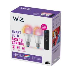 WiZ WiZ A60 LED matná WiFi E27 8, 5W RGBW Dálkové ovládání sada 2 ks obraz