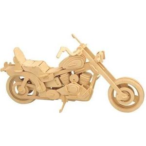 Woodcraft construction kit Dřevěné 3D puzzle Harley Davidson I hnědé obraz