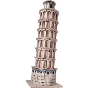 Woodcraft construction kit Dřevěné 3D puzzle Torre pendente hnědé obraz