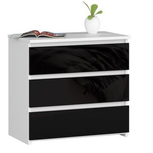Ak furniture Komoda CL3 60 cm bílá/černá obraz