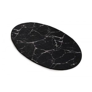Conceptum Hypnose Oválný koberec Black Marble 60x90 cm černý obraz