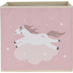 Dětský textilní box Unicorn dream růžová, 32 x 32 x 30 cm obraz