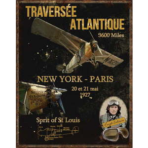 Kovová cedule 28x36 cm Avion St Louis – Antic Line obraz
