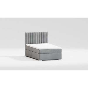 Světle šedá čalouněná jednolůžková postel s úložným prostorem s roštem 80x200 cm Bunny – Ropez obraz