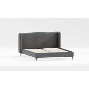 Tmavě šedá čalouněná dvoulůžková postel s roštem 180x200 cm Basti – Ropez obraz