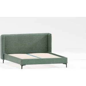 Zelená čalouněná dvoulůžková postel s roštem 200x200 cm Basti – Ropez obraz