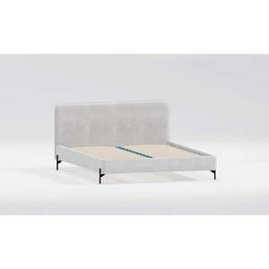 Světle šedá čalouněná dvoulůžková postel s roštem 160x200 cm Barker – Ropez obraz