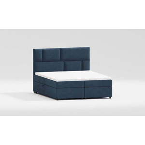 Tmavě modrá boxspring postel s úložným prostorem 140x200 cm Lola – Ropez obraz